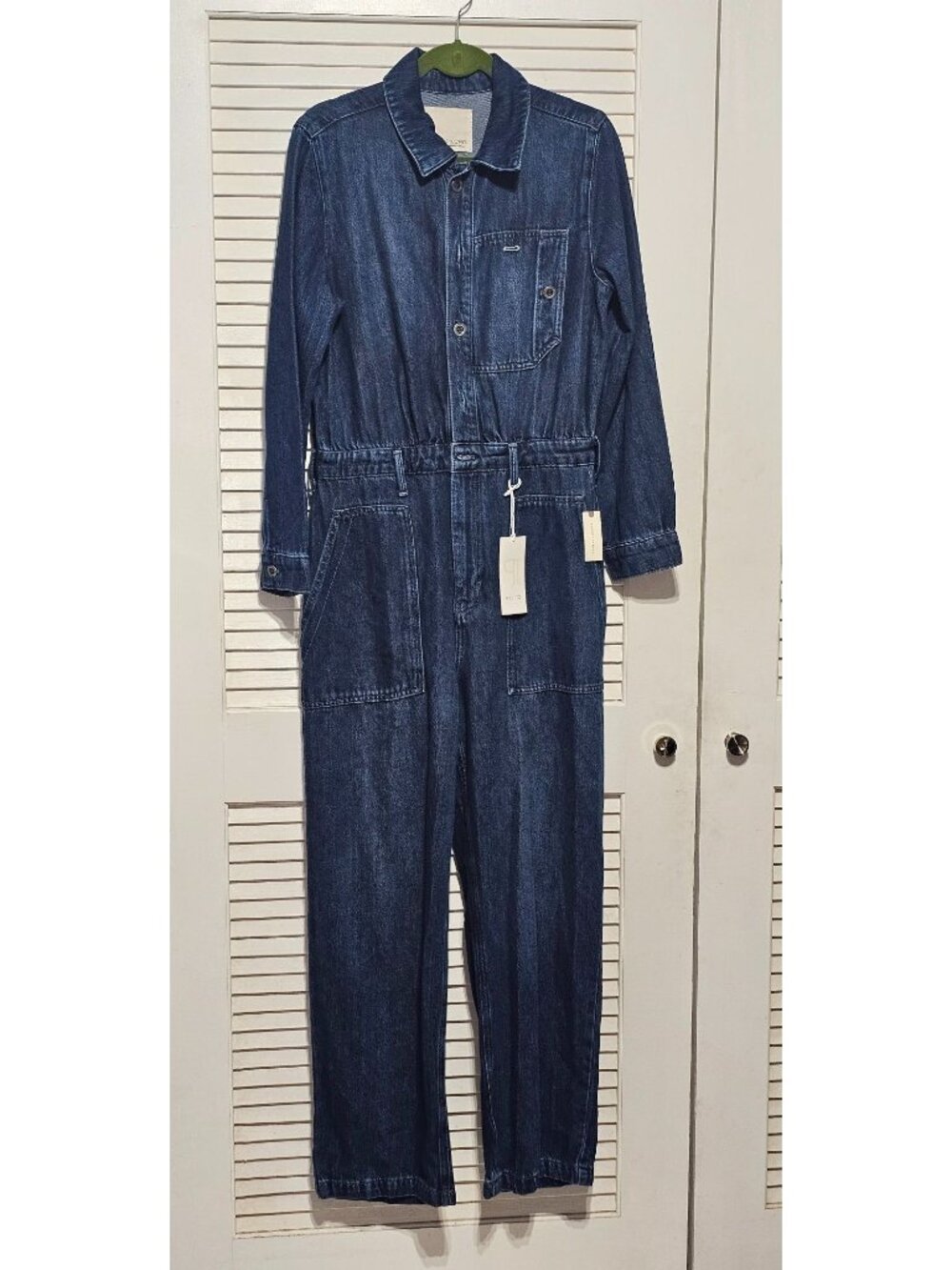 NWT Pilcro Women's Relaxed Denim Button-Front Utility OverallsJumpsuit Sz M 3643 - Picture 11 of 13